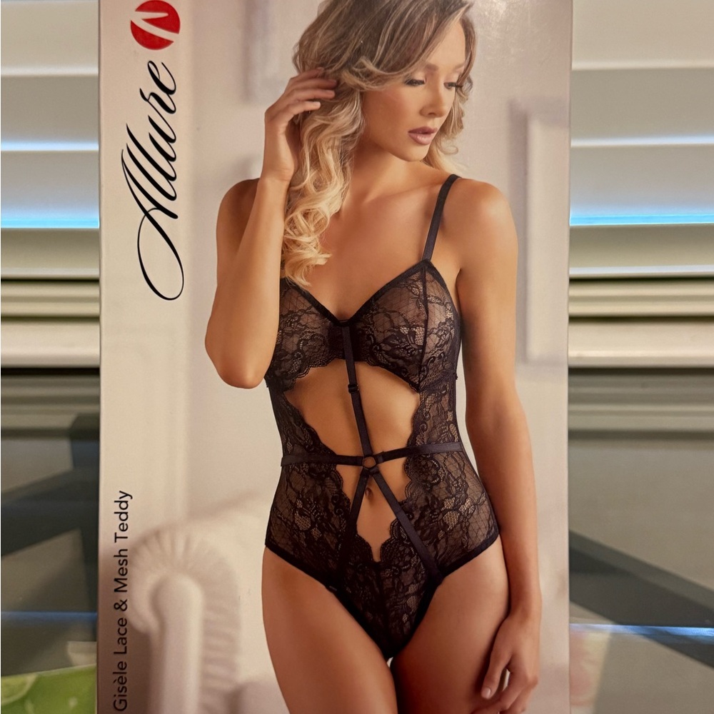 Allure Black Lace Mesh Teddy